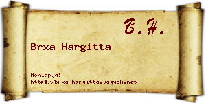Brxa Hargitta névjegykártya